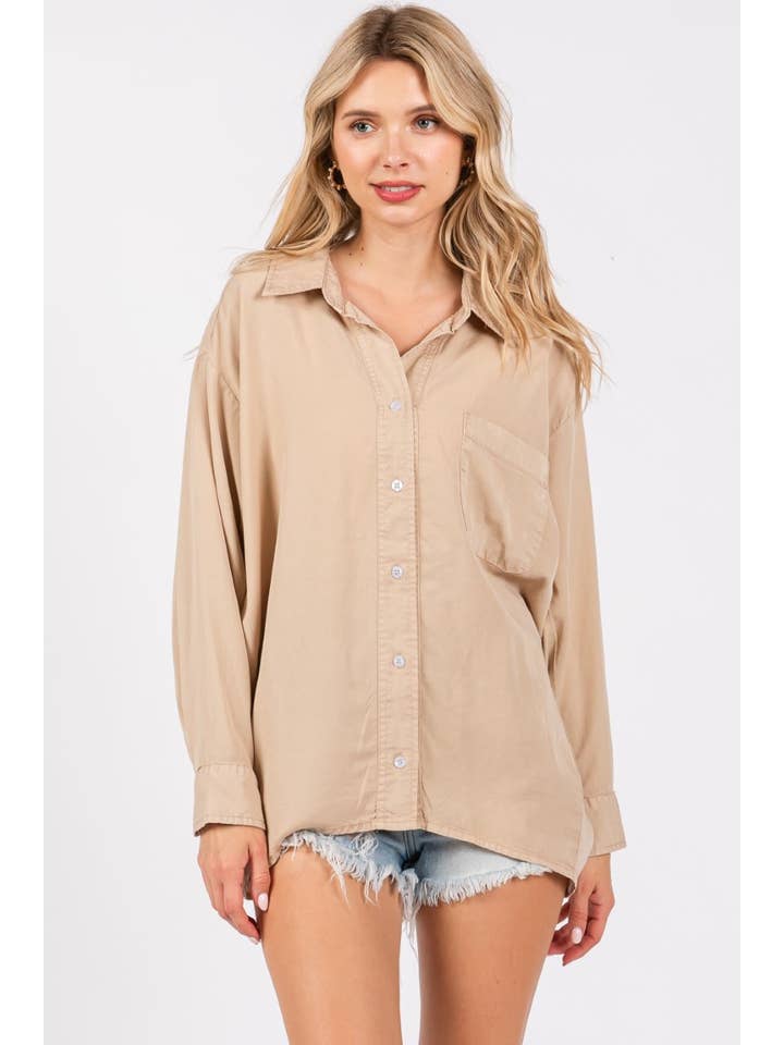 ZiA Apparel – wholesale Buttoned-down shirt – Women's – V-NECK LAPEL COLLAR SHIRT 19