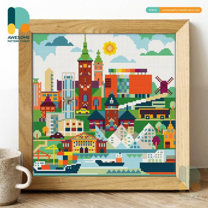 DS031-120x120 Aarhus Denmark, Diamond Painting Kit for wholesale by Awesome Pattern Studio