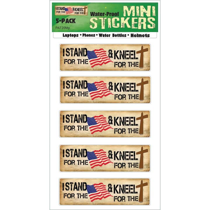 Je me tiens pour le drapeau et je m'agenouille pour la croix - Ensembles d'autocollants patriotiques pour la vente par Humper Bumper