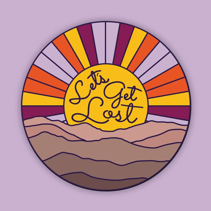 Let's Get Lost Sticker for wholesale by Snow Business USA