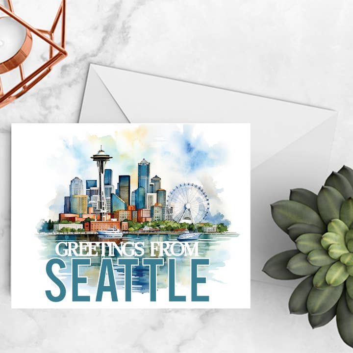 Greetings from Seattle Washington Cards - Boxed Notecards for wholesale by The Stylish Scribe