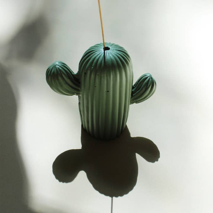 Sage Cactus Charm Incense Stick Holder for wholesale on Faire1