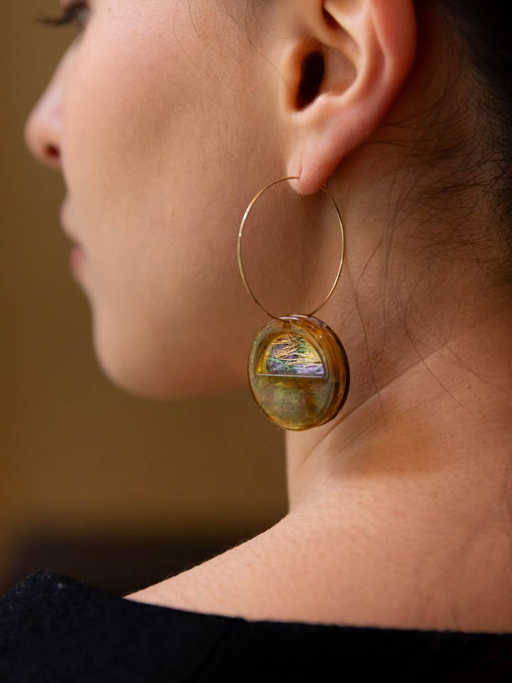 Light & Shadow Earrings -Circle of Peace for wholesale by KOTO