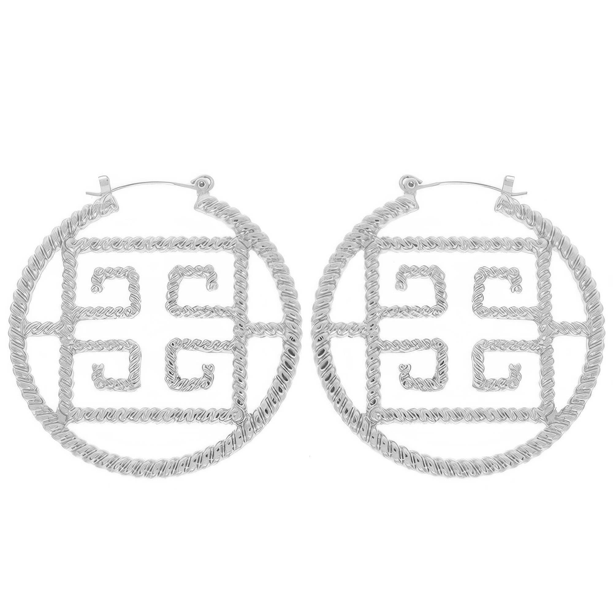 CC Wholesale Clothing – Großhandel Hoops – Fashionista Kreolen mit griechischem Schlüsselmotiv1