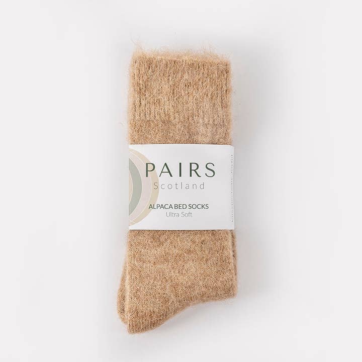 Pairs Scotland - Wholesale Socks - Unisex - Ultra Soft Undyed Fawn Alpaca Bed Socks