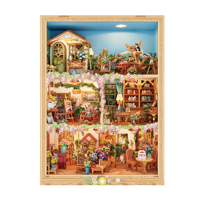 Kit de puzzle 3D DIY : Temps de floraison avec couvercle anti-poussière pour la vente par Hands Craft