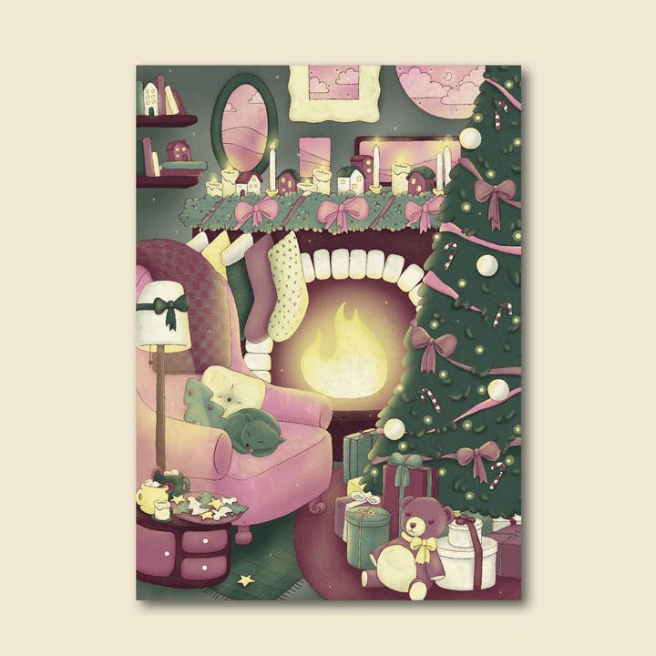 "Cozy Christmas" Beautiful Warm Holiday Greeting Card for wholesale by Late November Ink