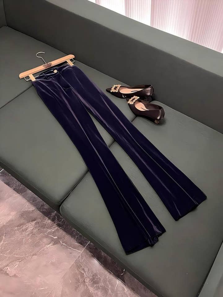 Sanyao Fashion – Engroshandel Habitter – til kvinder – SY517Y Fløjl Skræddersyet Jakkesæt til Kvinder – Blazer & Bukser5