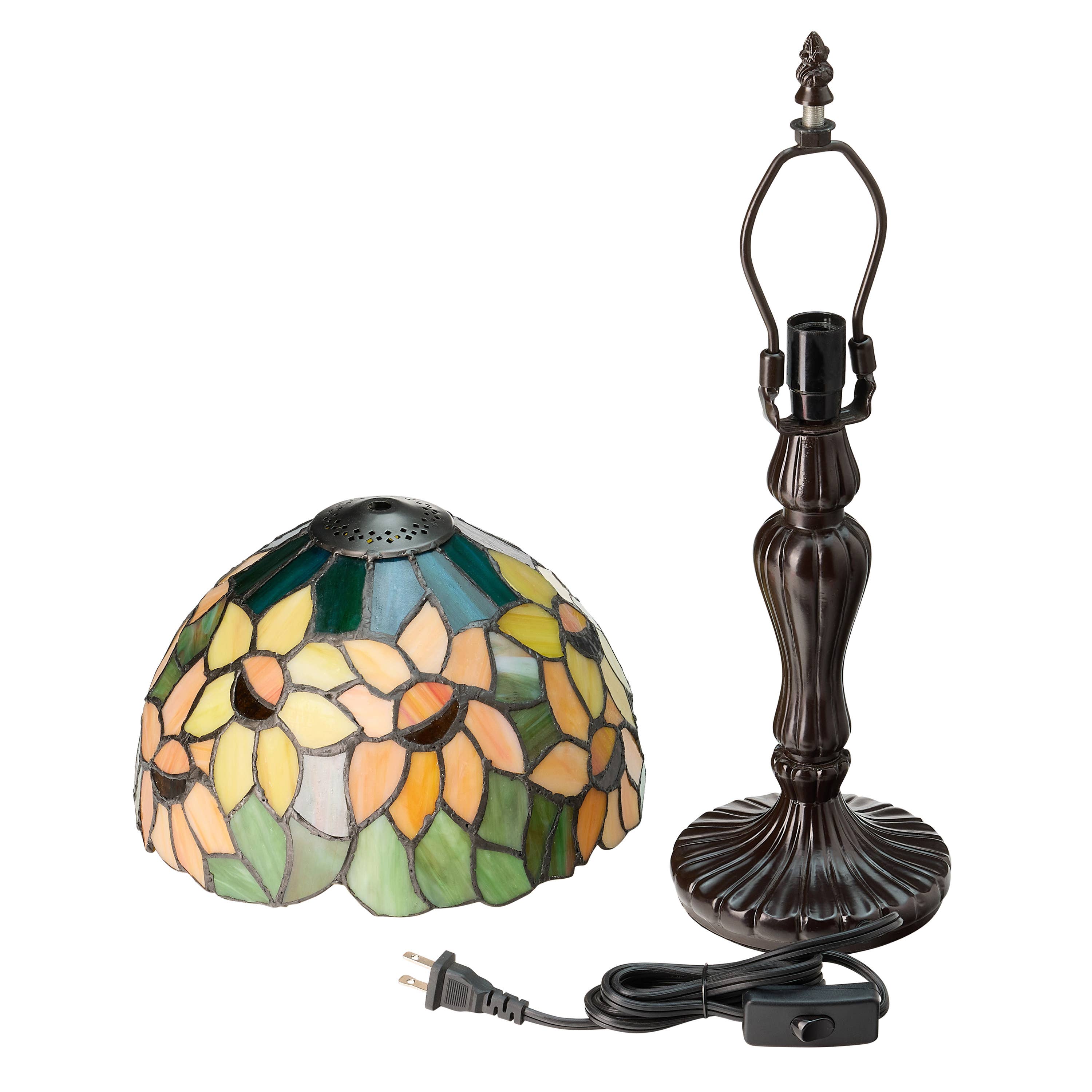 River of Goods - Wholesale Accent/Desk Lamp - 16.5"H Sunflowers Stained Glass Candlestick Table Lamp11