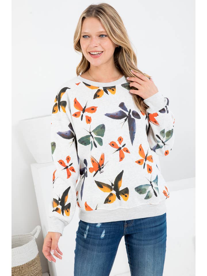 LA Soul - Vente Sweat-shirt – femme - Sweat-shirt coloré à imprimé papillon1