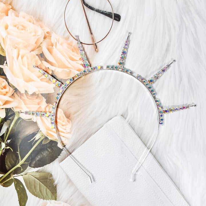 Happy Dream Gifts - Wholesale Party Hat/Crown - Silver Halo Headpiece Ren Faire Headband New Year Crown