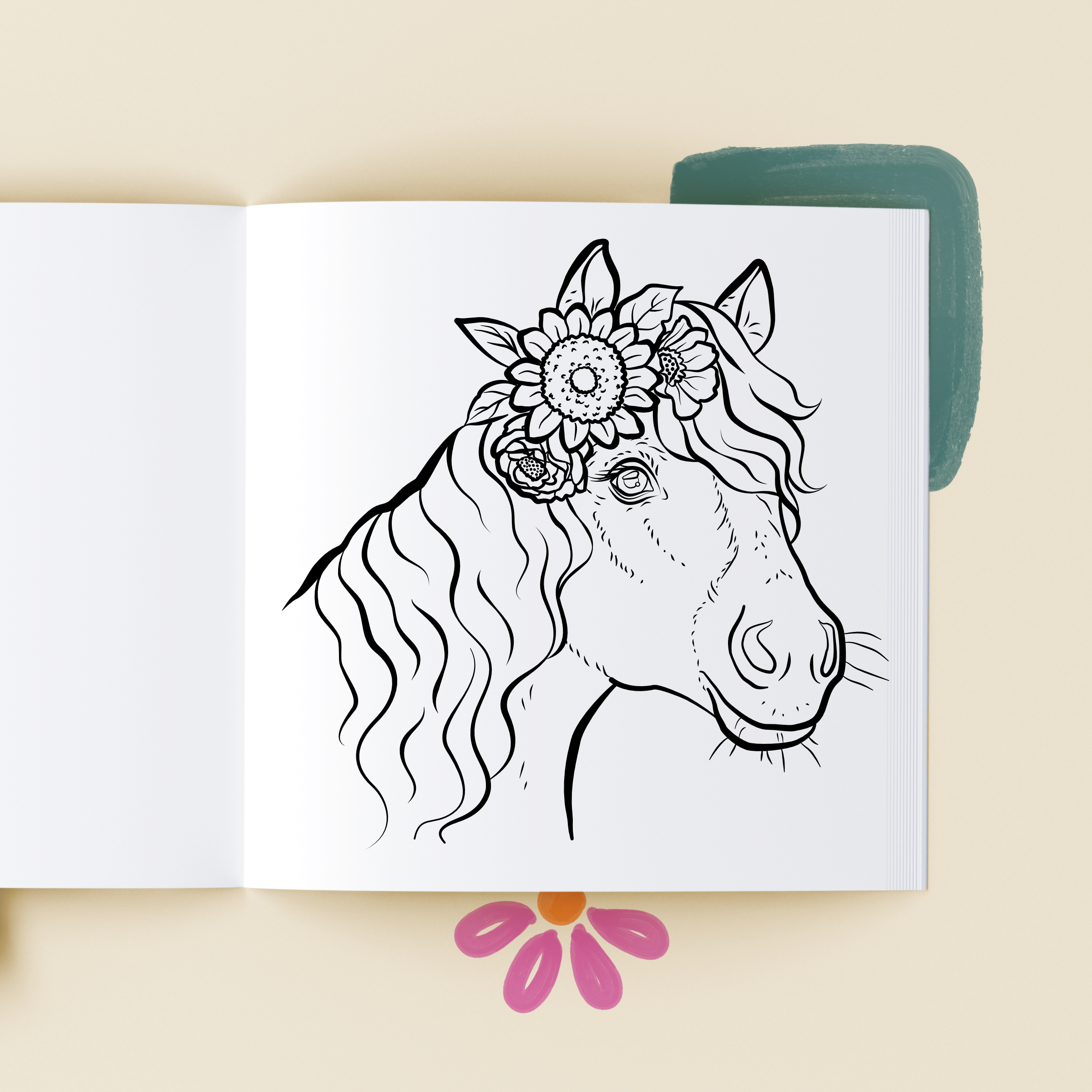 Middlefork & Co. - Wholesale Coloring & Activity Book - Adult - Flowered Farm Friends: Cheerful Coloring Book Adults & Teens3