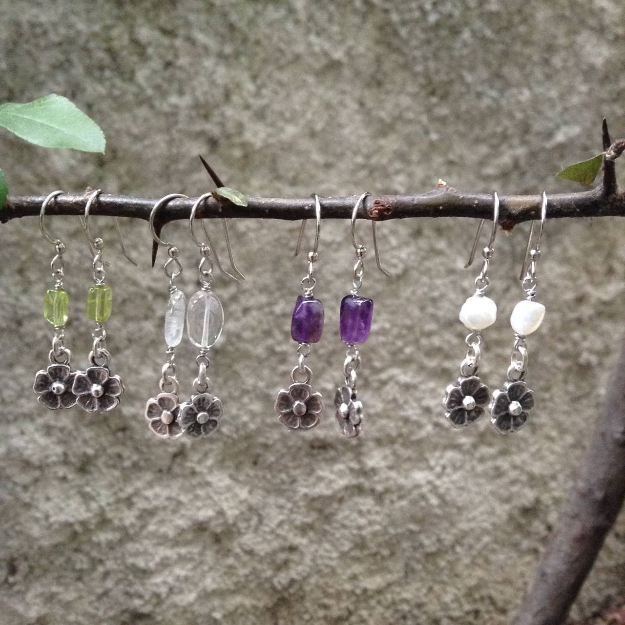 Volare - Wholesale Dangle Earrings - Spring Bloom Gemstone Earrings0