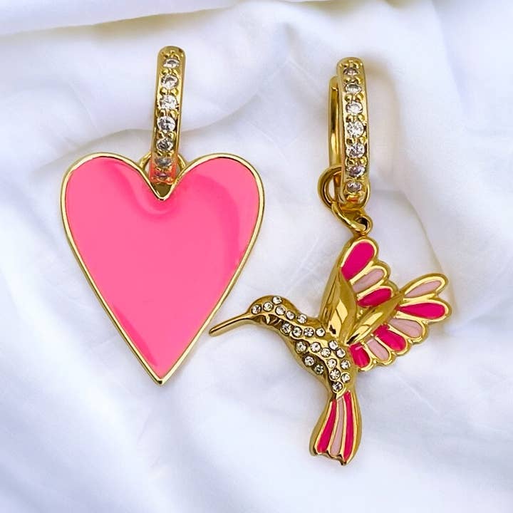 Orecchini a cerchio Pink Bird per la vendita all'ingrosso da parte di Huracan