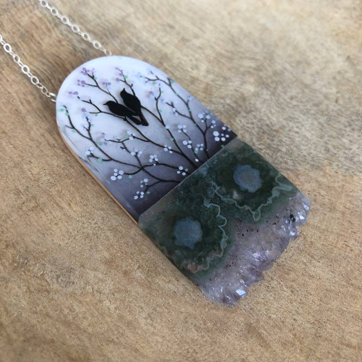 Fernworks – wholesale Pendant/charm necklace – Two Birds Necklace1