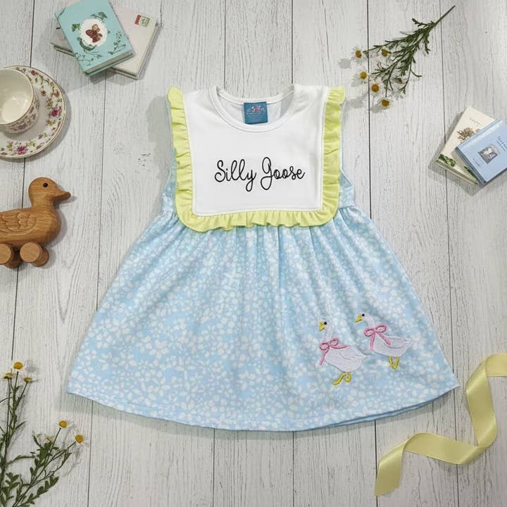 Sill goose cotton dress for wholesale by Bow Beau Poppy