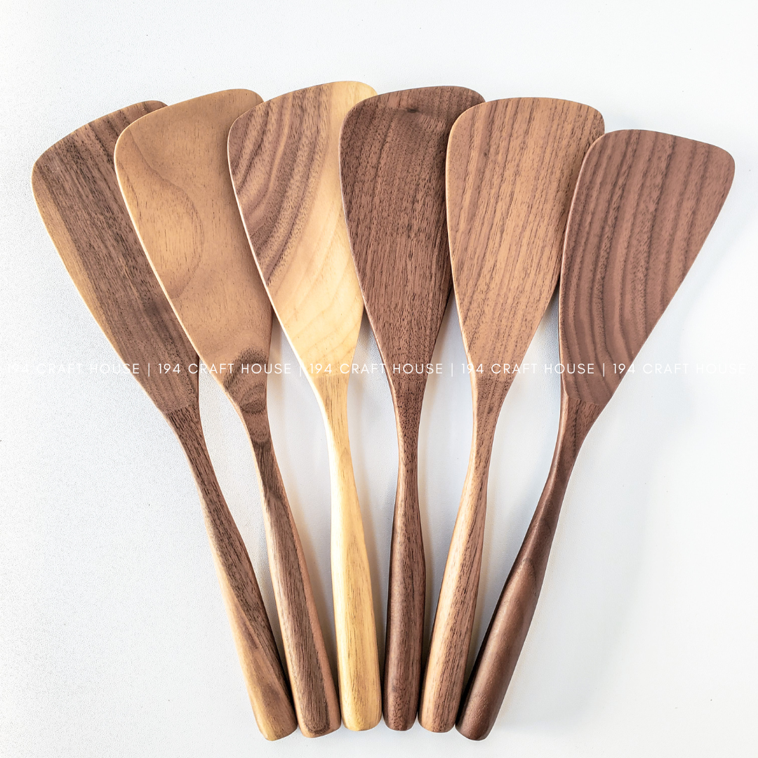 194 Craft House - Wholesale Spatula/Turner - Walnut Wood Spatula - 12"- Kitchen Serving Utensils8