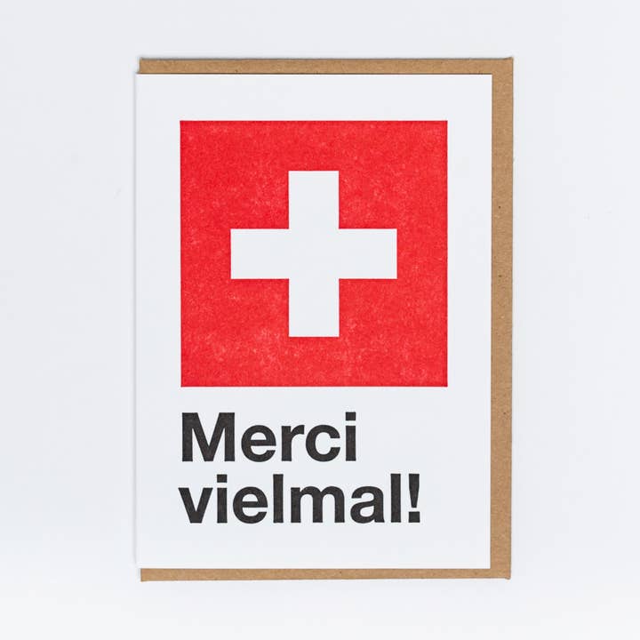 Coffret de Cartes de Remerciement Suisse pour la vente par Lady Pilot Letterpress
