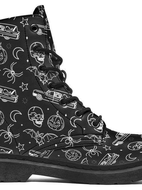 Vegan Enkellaarzen - Lijkwagen & Halloween voor wholesale door Witchwood Bags