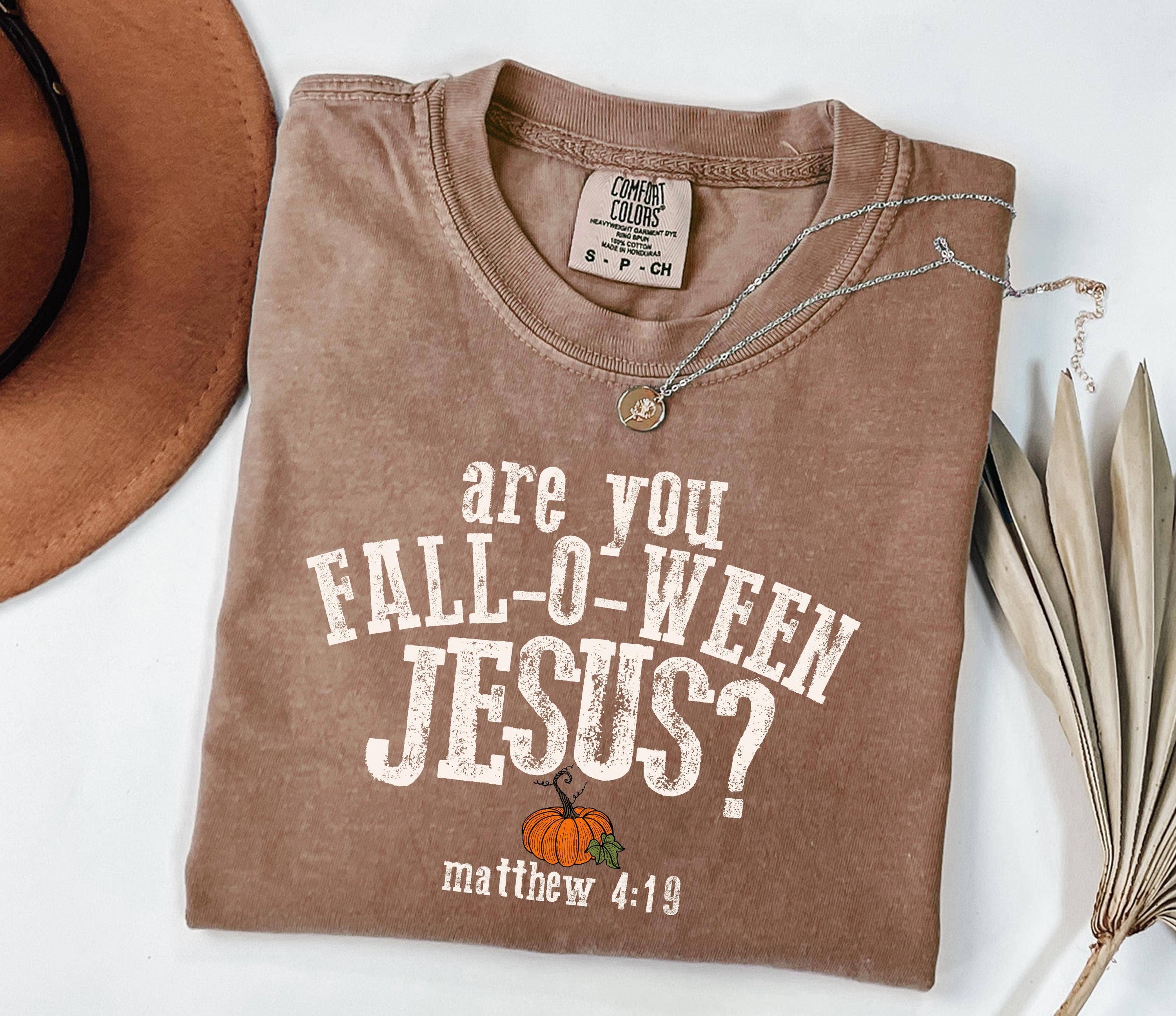 Glaime - Vente T-shirt à imprimés – femme - Couleurs Confort Êtes-vous Fall-o-ween Jésus T-shirt, Religieux2