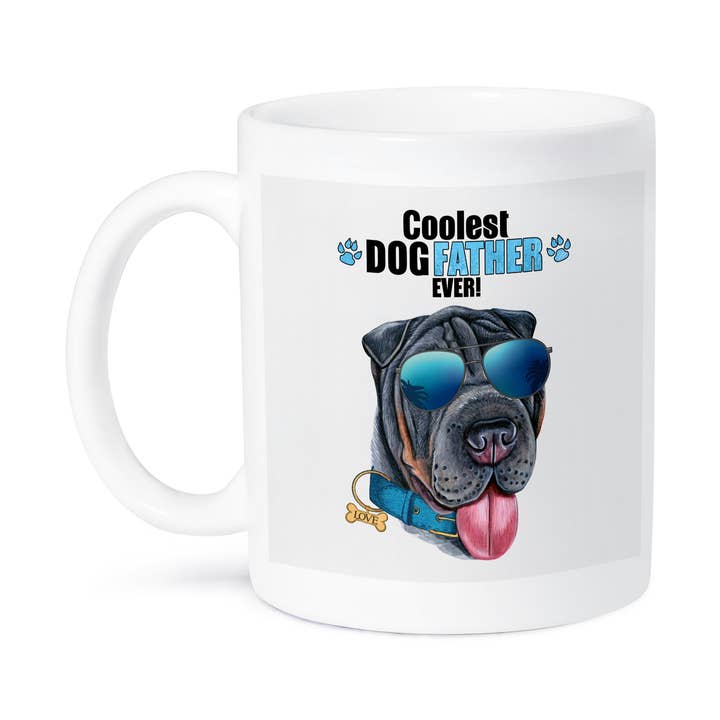 3dRose - Wholesale Coffee Mug - 3dRose, A Black Shar Pei Dog in Sunglasses to Celebrate a Cool Dad Fathers Day, Mug8