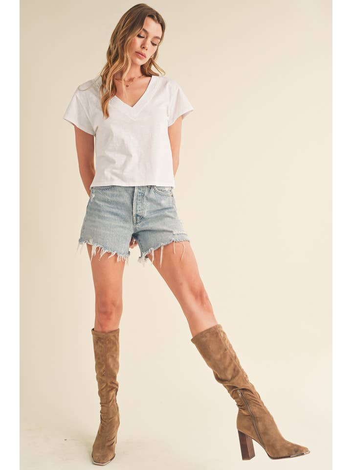 AEMI + CO - Wholesale T-Shirt - Women's - 8281DK Til V-Neck Baby Top29