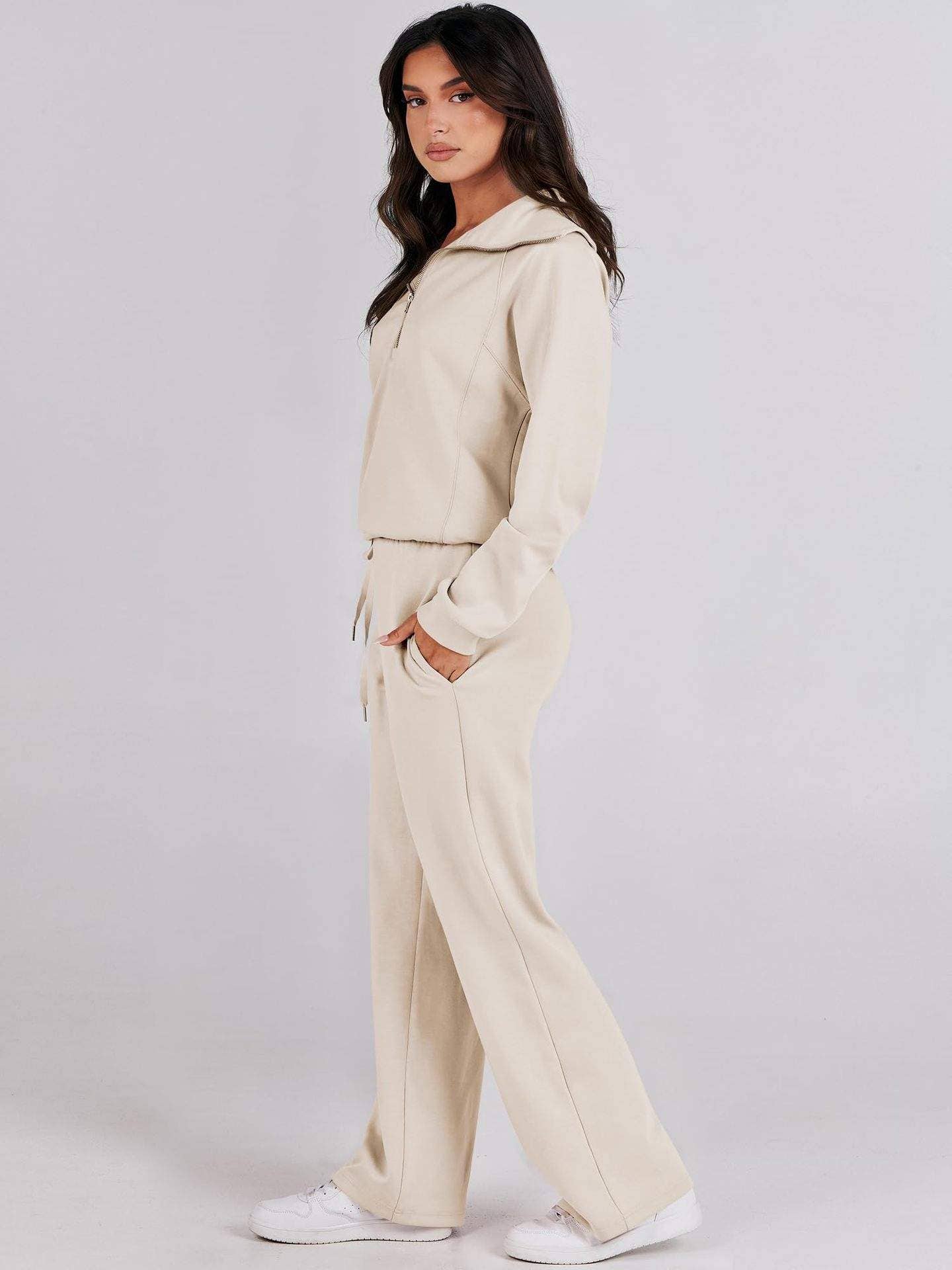 Queen Fashion - Wholesale Top & Skirt Set - Women's - long sleeved sweater wide leg pants two piece set25