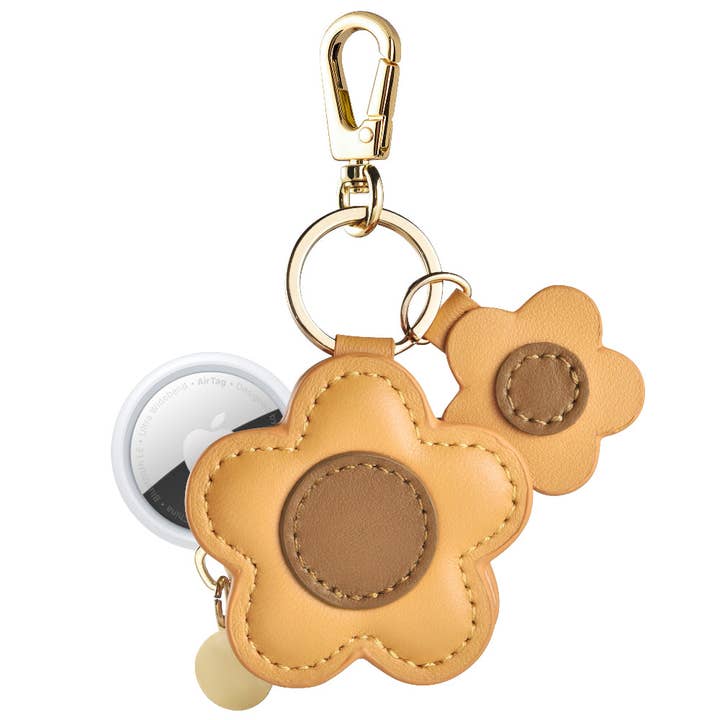 Flower Leather Bag Charm for Airtag® for wholesale by Posh Tech