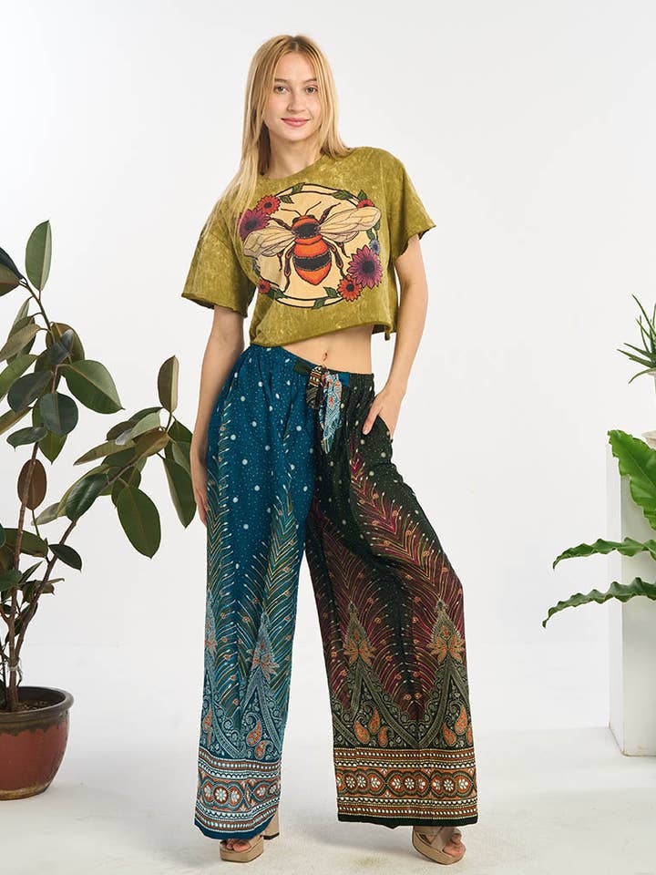 RAYON WIDE LEG PANT (TH-1994PK) for wholesale by Kathmandu Imports