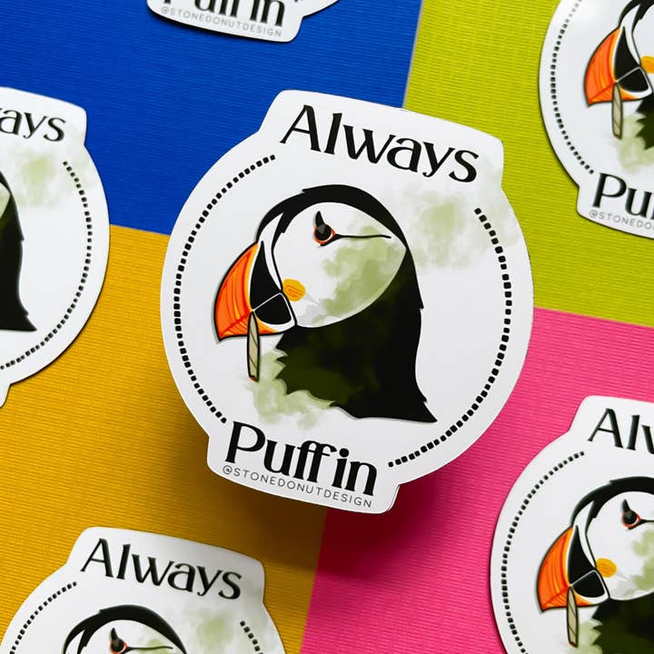 Altid Puffin Vinyl Klistermærke for engroshandel hos Stone Donut Design, LLC