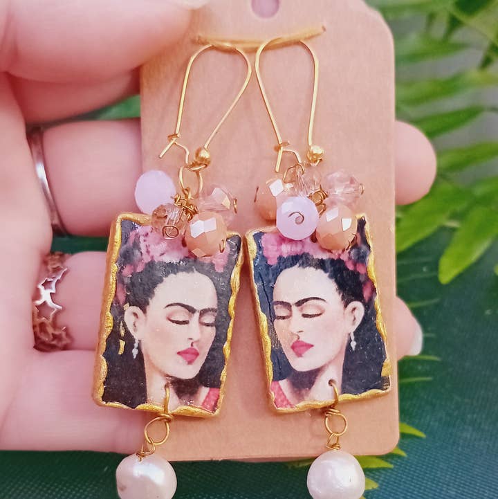 Wild & Free - Wholesale Dangle Earrings - Frida Kahlo earrings, wooden earrings, handmade earrings0