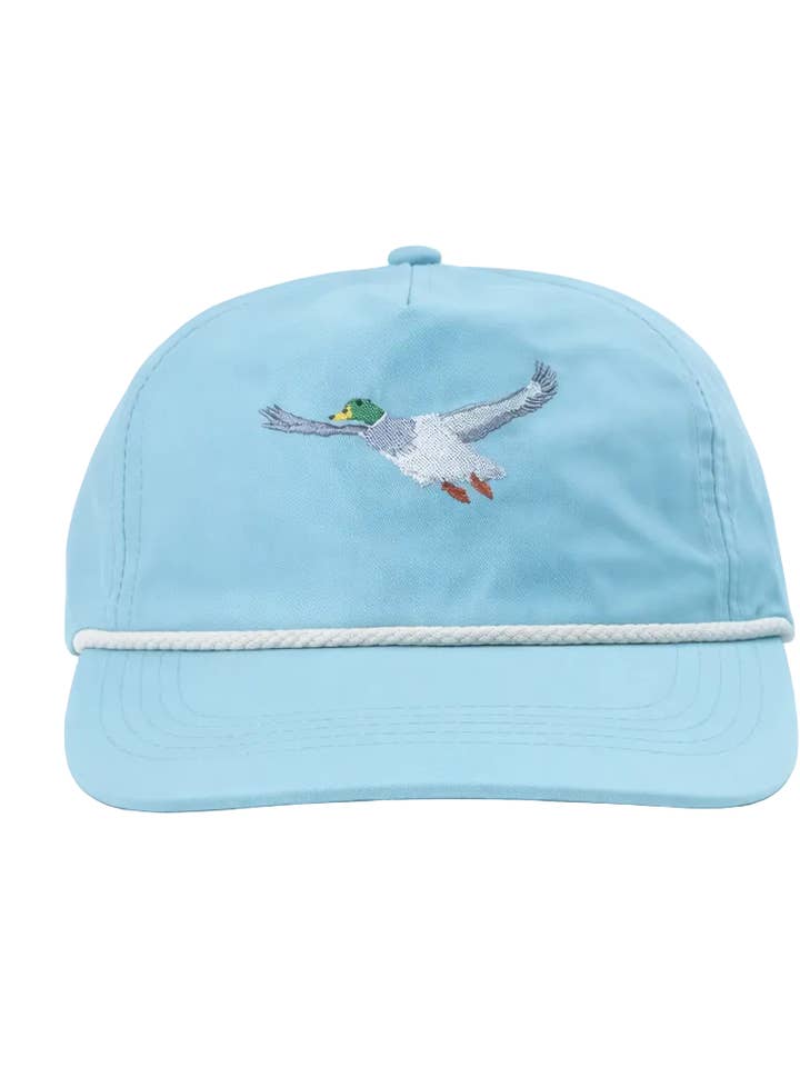 Flying Mallard Duck Rope Cap, Aqua for wholesale by Lischka Brothers