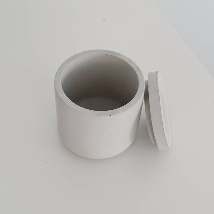 The Herban House LLC - Wholesale Candle Holder - (C) Small Round Concrete Vessels - Empty1