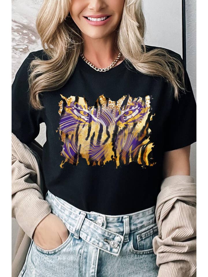 COLORBEAR - Venta al por mayor Camiseta serigrafiada - Mujer - TIGER, LSU, CAMISETA DE FÚTBOL UNISEX DE MANGA CORTA, ESTAMPADA3