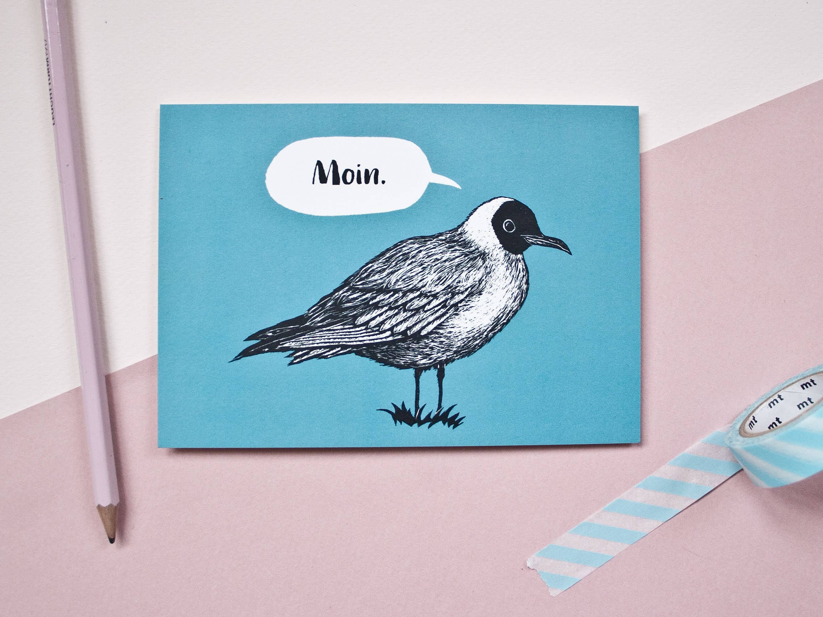 Katja Rub - Vente Cartes postales - Carte postale Mouette Moin, illustration animale4