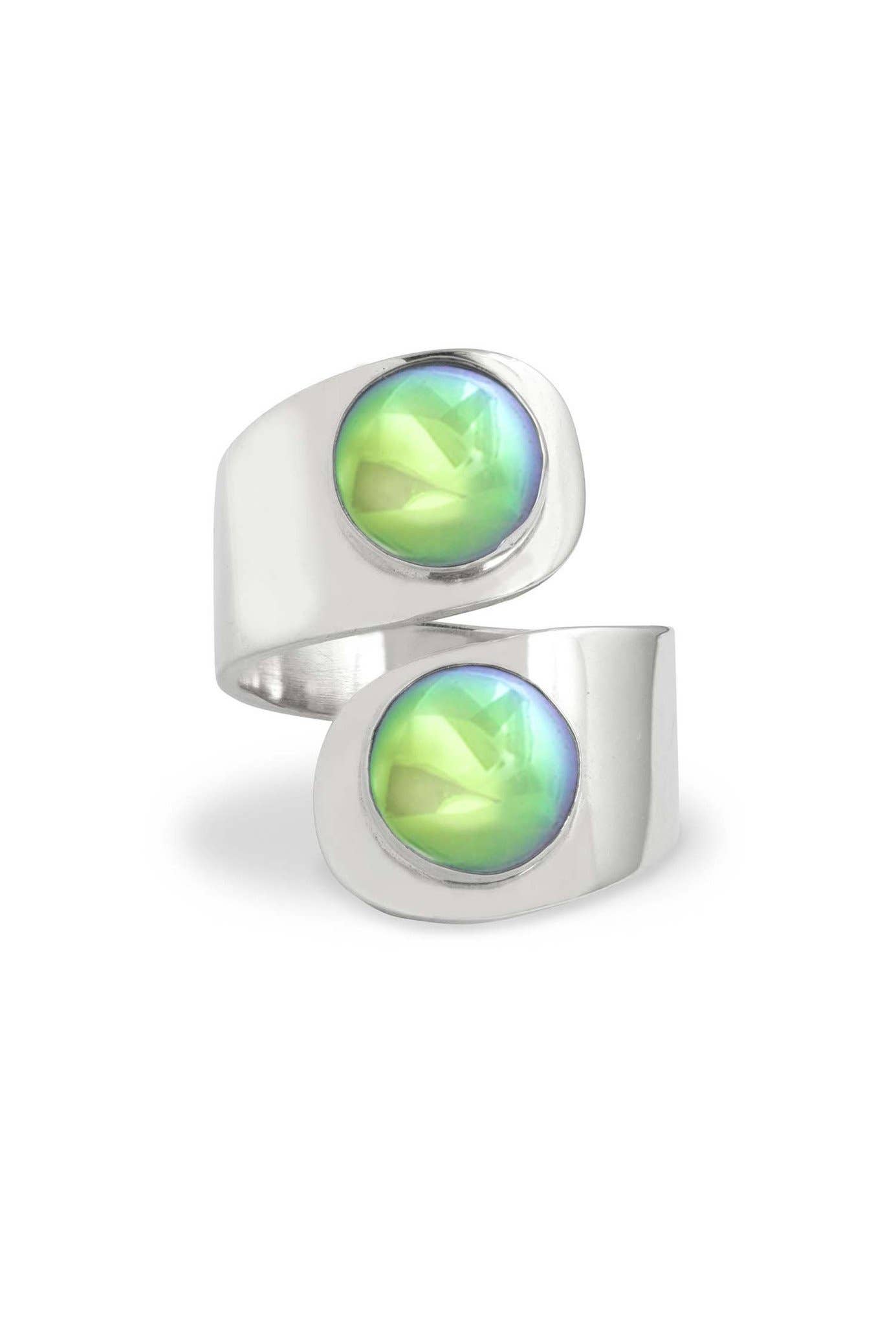 LeightWorks - Wholesale Cocktail/Statement Ring - Double Circle Ring Sterling Silver Crystal Jewelry1