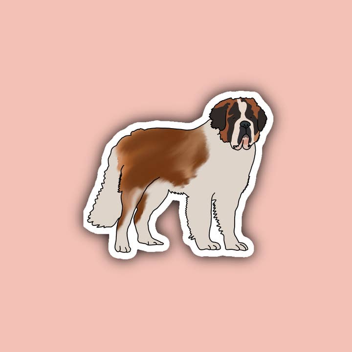 Delmarva Stickers - Wholesale Sticker - St. Bernard Dog Sticker Pack - 4 Watrproof Sticker1