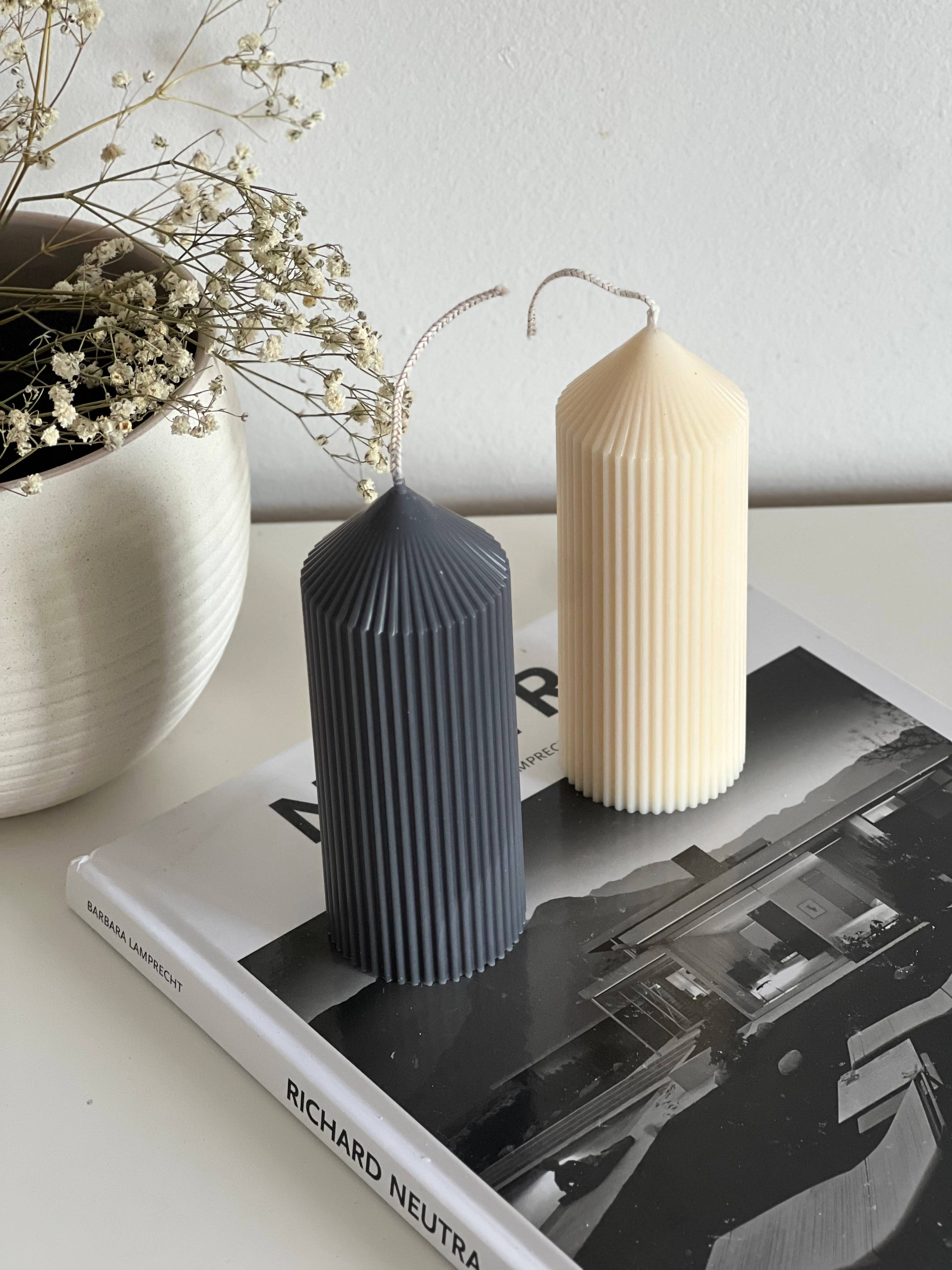 Project Helios - Wholesale Pillar Candle - Cone pillar ribbed candle, table decoration, Spring colour3
