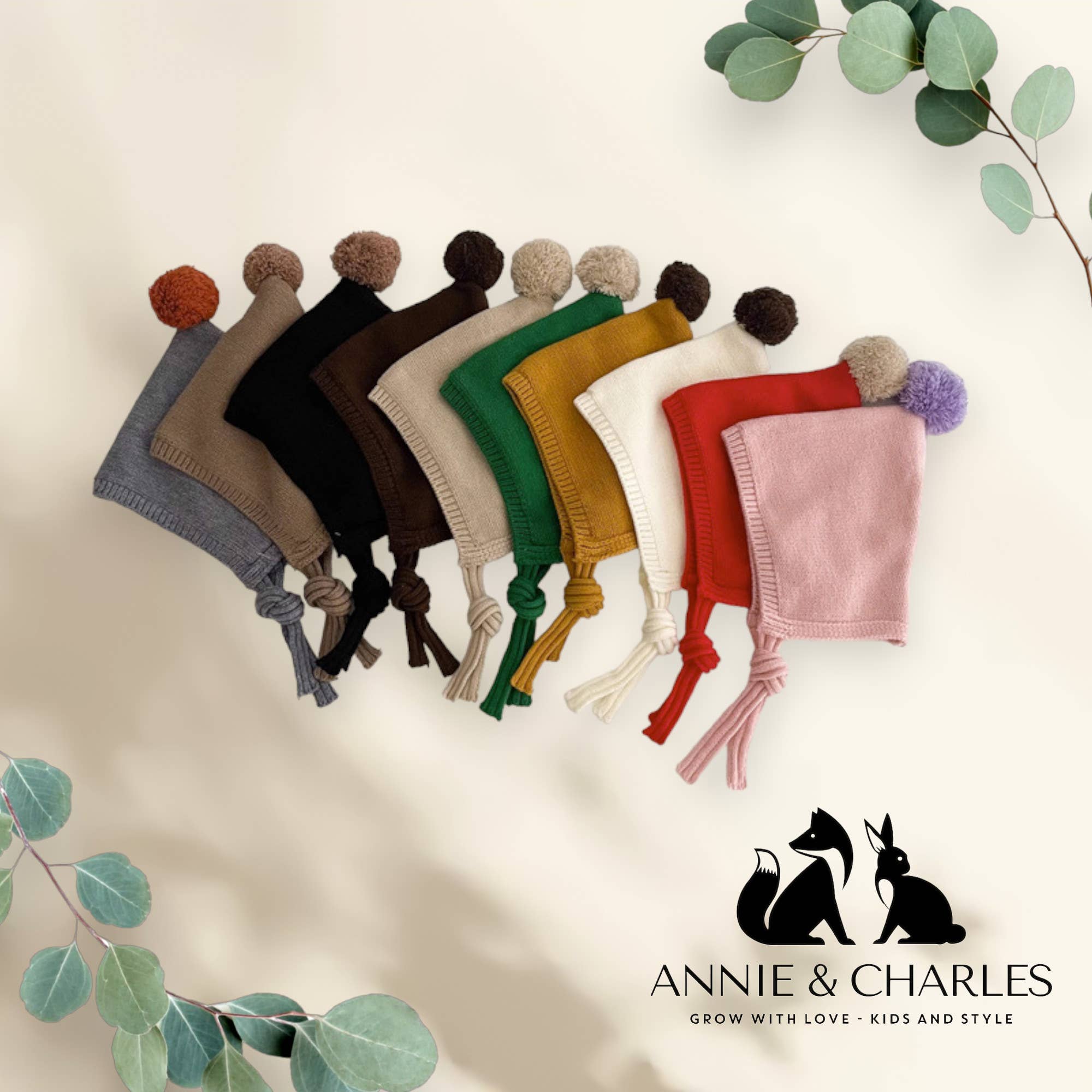 Annie & Charles - Wholesale Newborn/Knit Hat - Baby - Annie & Charles® baby POM hat10