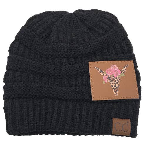 Girlie Girl Originals - Wholesale Beanie - Women's - BJ-102 Leopard Bull Patch Beanie0
