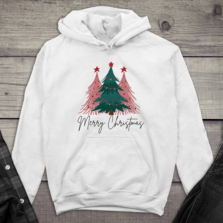Glædelig jul Pink Trees Hættetrøje for engroshandel hos Artopia