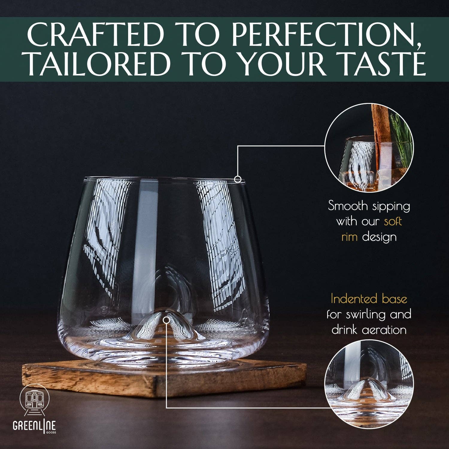 Greenline Goods - Wholesale Cocktail/Liquor Glass - Hand Blown Bourbon & Scotch Tasting Glasses4