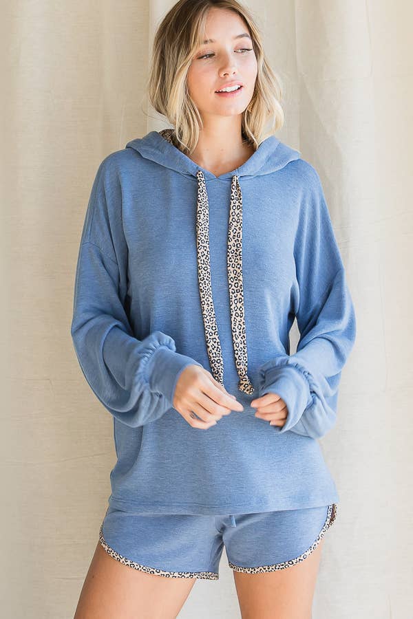 7th Ray - Wholesale Hoodie - Women's - Spring-Summer Animal Contrast Hoodie for Women T390517