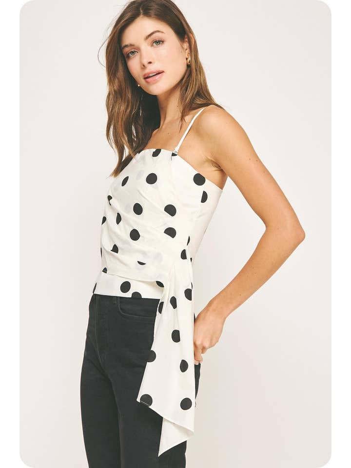 Strut & Bolt - Wholesale Blouse - Women's - Draped Pleat Detail Polka Corset Tube Top12
