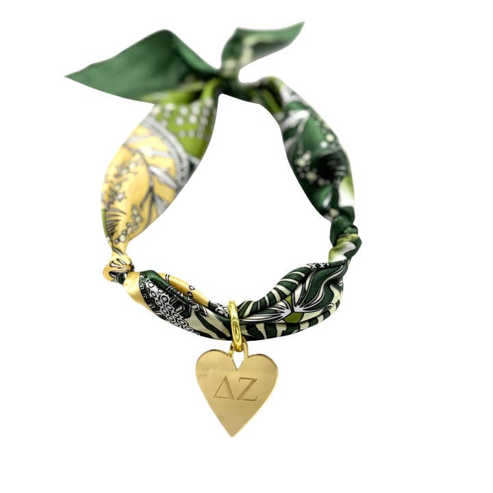 Sarahndipity Shop - Wholesale Scarf - Women's - Sorority Scarf with Engraved Greek Letter Gold Heart Charm26