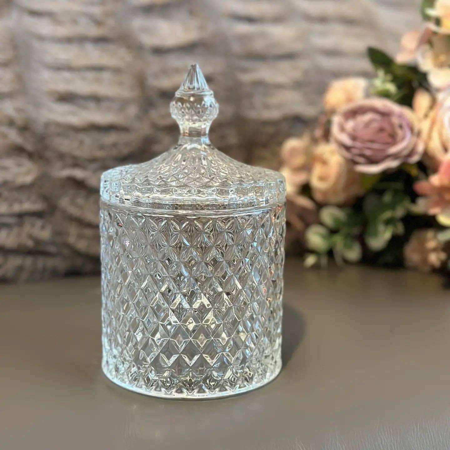 Mothology Home - Wholesale Jar - Diamond-Cut Crystal Glass Storage Jar Set1