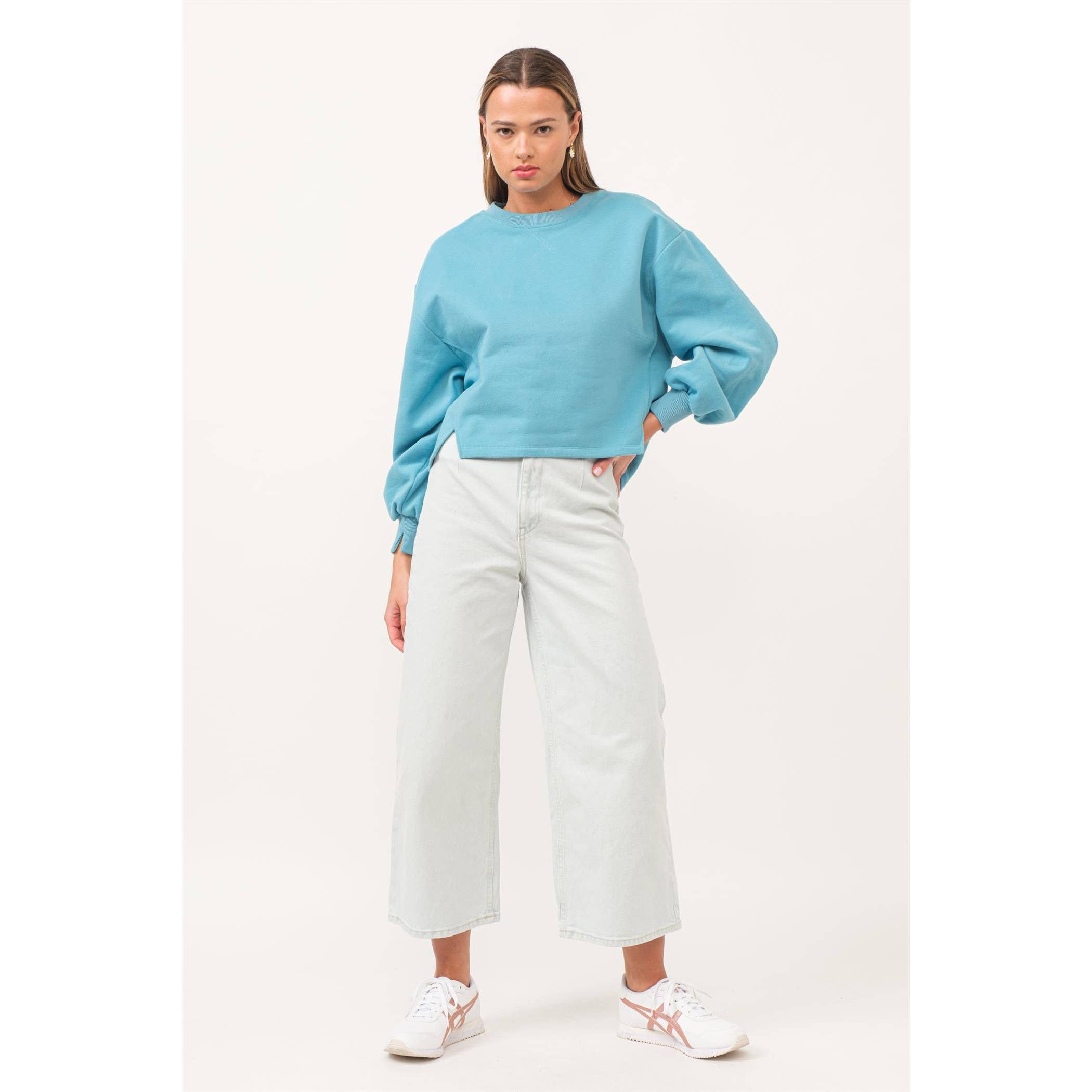 The GREii - Wholesale Sweatshirt - Women's - Cutout Rib Fleece Sweatshirt11