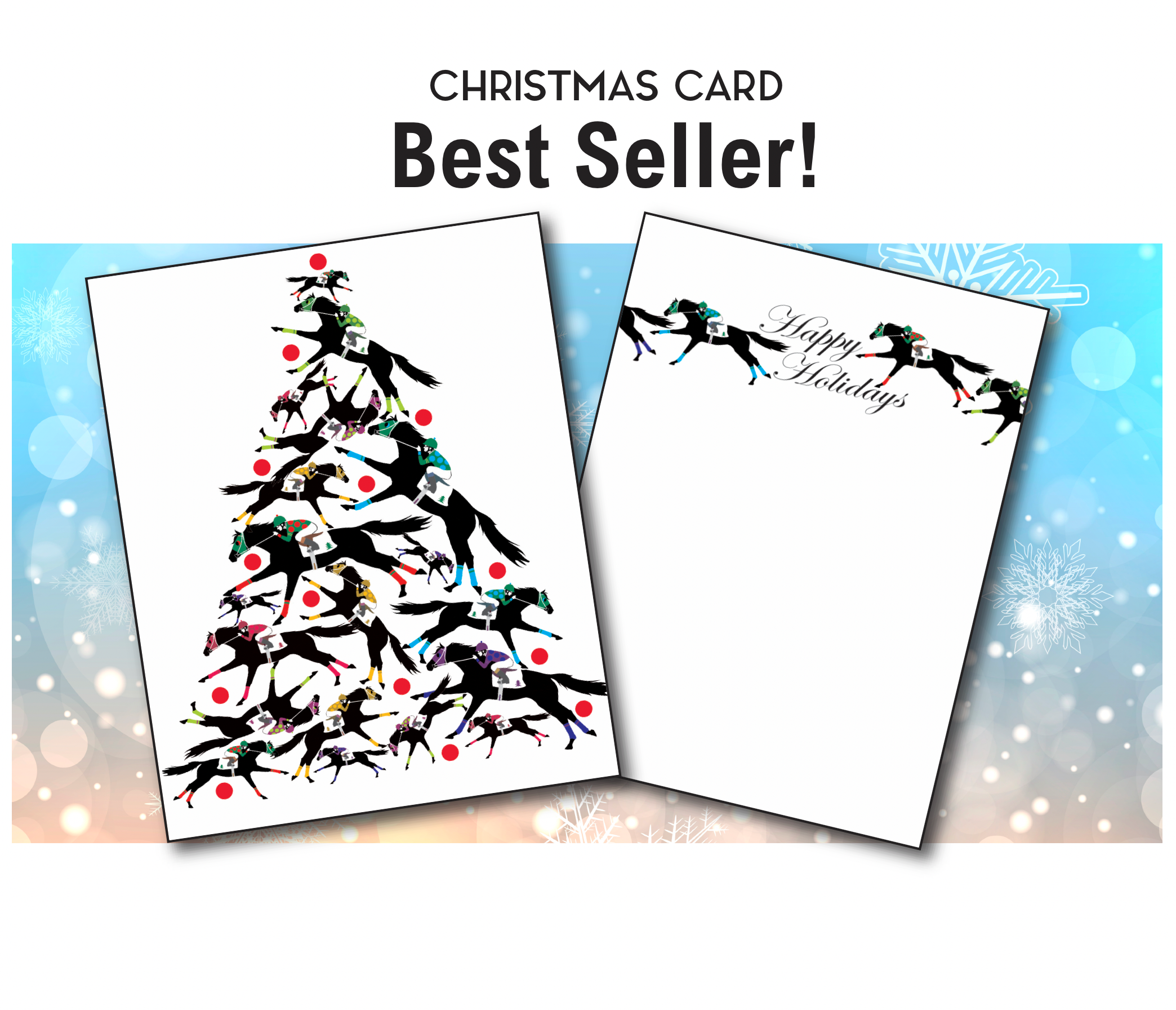 Horse Hollow Press - Wholesale Christmas Card - Horse Christmas Card / Racehorse TB / Holiday Greeting Card
0