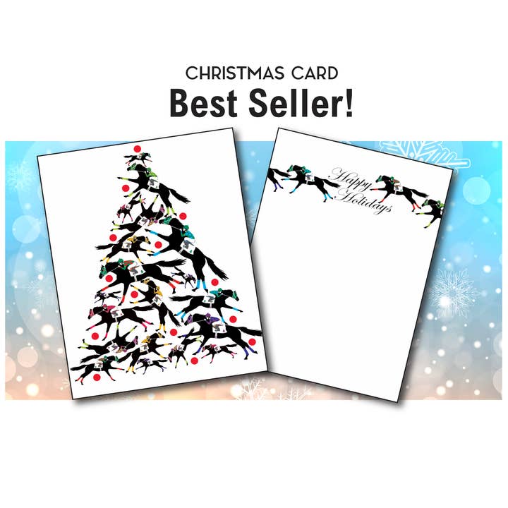 Horse Hollow Press - Wholesale Christmas Card - Horse Christmas Card / Racehorse TB / Holiday Greeting Card