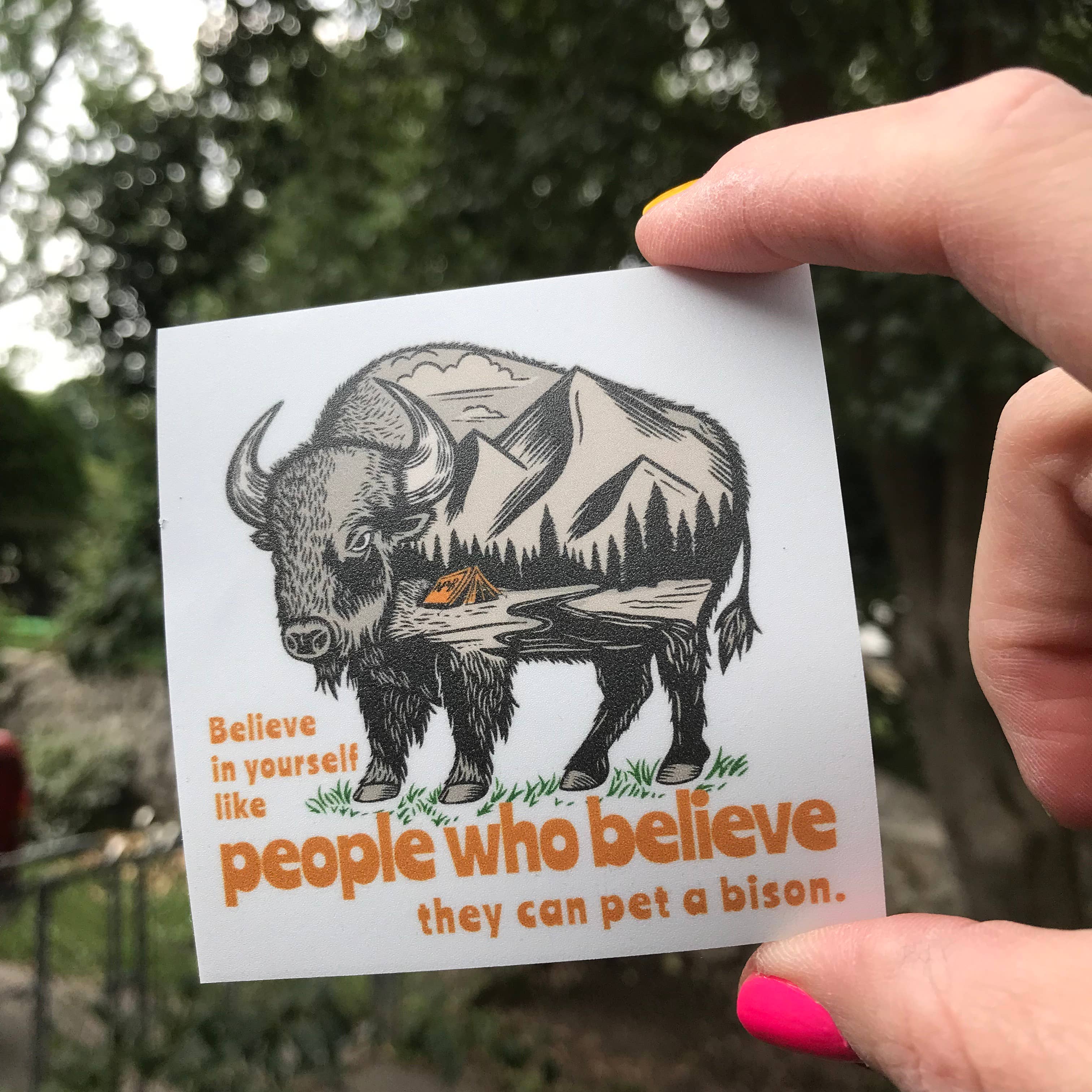 National Parks and Beyond - Wholesale Sticker - Believe In Yourself Bison or Buffalo Vinyl Sticker1